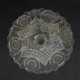 Support à gâteau Art déco transparent Support à gâteau en verre pressé à motif étoile