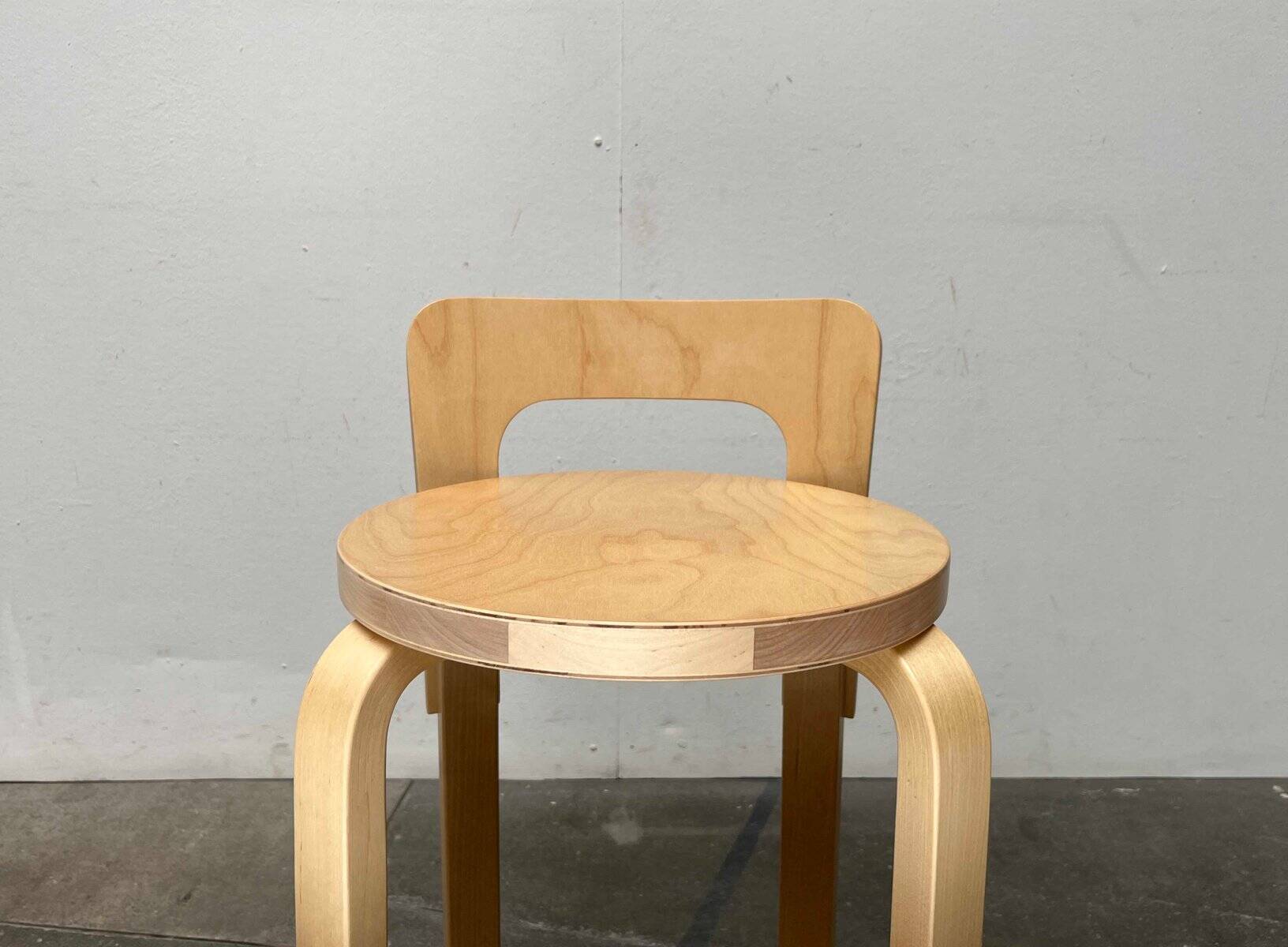 Mid-Century Modern High Stools K65 by Alvar Aalto for Artek, Finland, 2017, Set of 3
