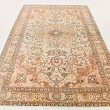 Vintage Cream & Brown Classic Pattern Persian Rug, 193x286Cm