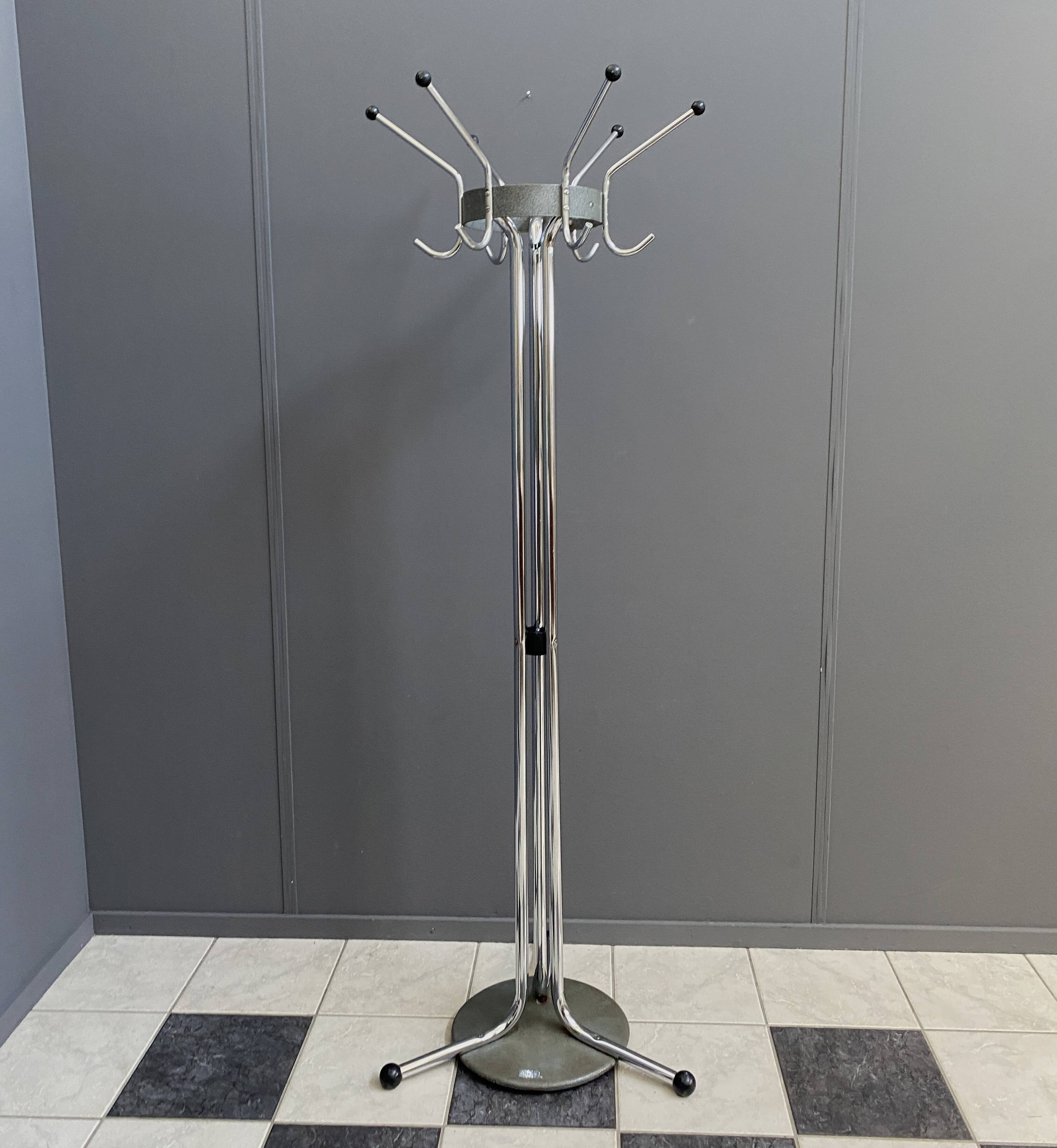 Tubax chrome standing coat rack 1960s