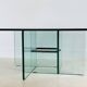 Square crystal glass coffee table, Italy 1970s
