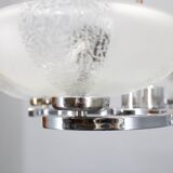 1950s Chrome and Glass Chandelier by Napako, Czechoslovakia