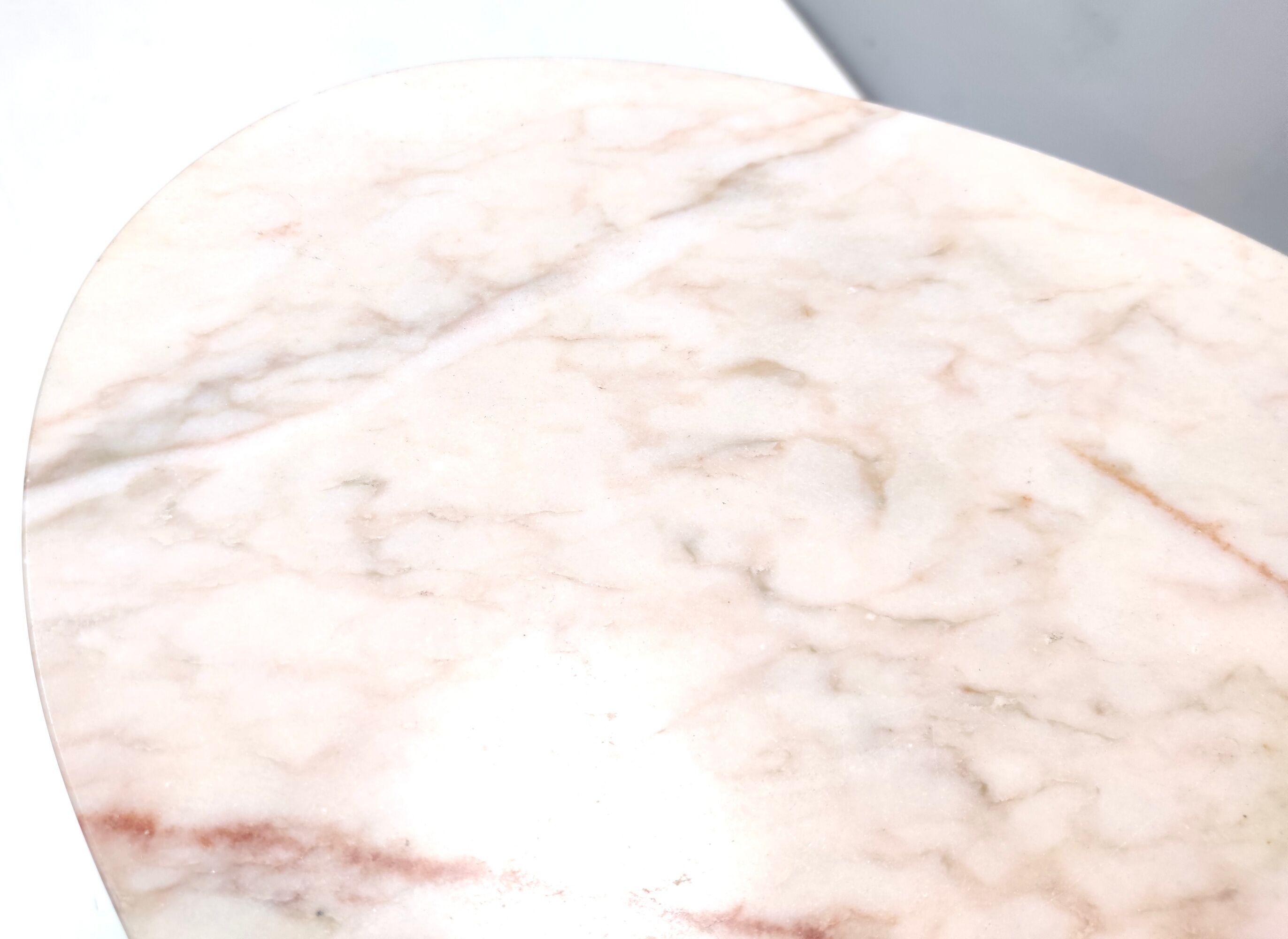 Vintage Coffee Table by Guglielmo Ulrich with an Oval Marble Top, Italy