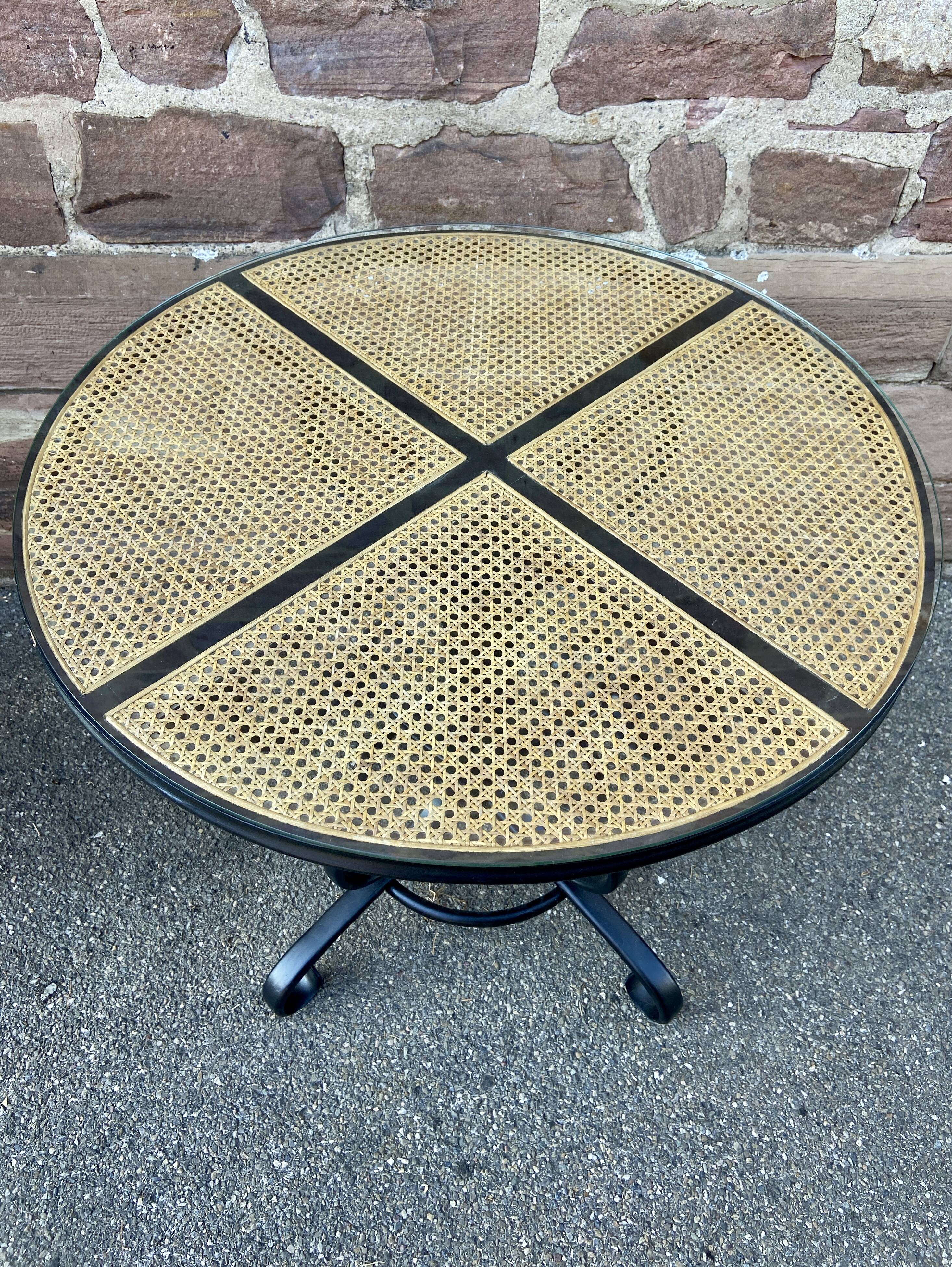 Side table table central foot pedestal table Art Nouveau style curved wood 1980s