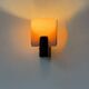 Vintage wall light, chrome-plated metal and pressed molded sandblasted glass, Italy, 1980
