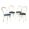 Ensemble de 4 chaises bistrot Thonet blanches et noires