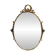 Miroir ovale biseauté en bronze doré