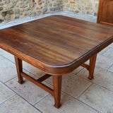 Extendable Art Nouveau table in carved walnut, circa 1900