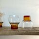 5 LUMINARC France glasses with amber feet