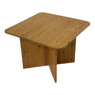 Table basse / table d'appoint vintage en pin au design organique minimaliste