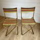 Pair of vintage Lafuma folding chairs model Chantazur Canvas 70s