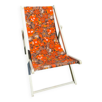 Old vintage flower deckchair