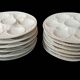 Service 12 plates. + Oyster barbotine shellfish dish