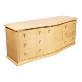 Curved parchment cabinet Nettuno by Luciano Frigerio for Frigerio di Desio