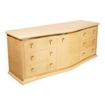 Cabinet en parchemin courbé Nettuno par Luciano Frigerio pour Frigerio di Desio