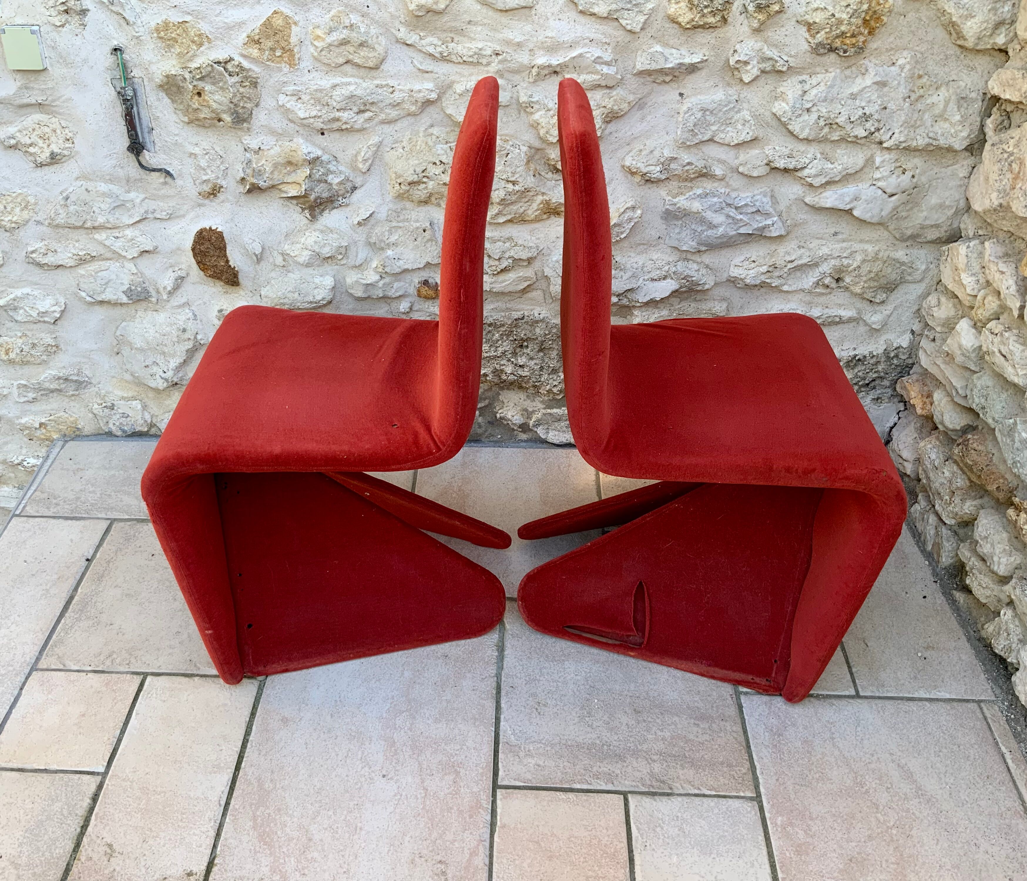 Pair of 1960s/70s fabric seats