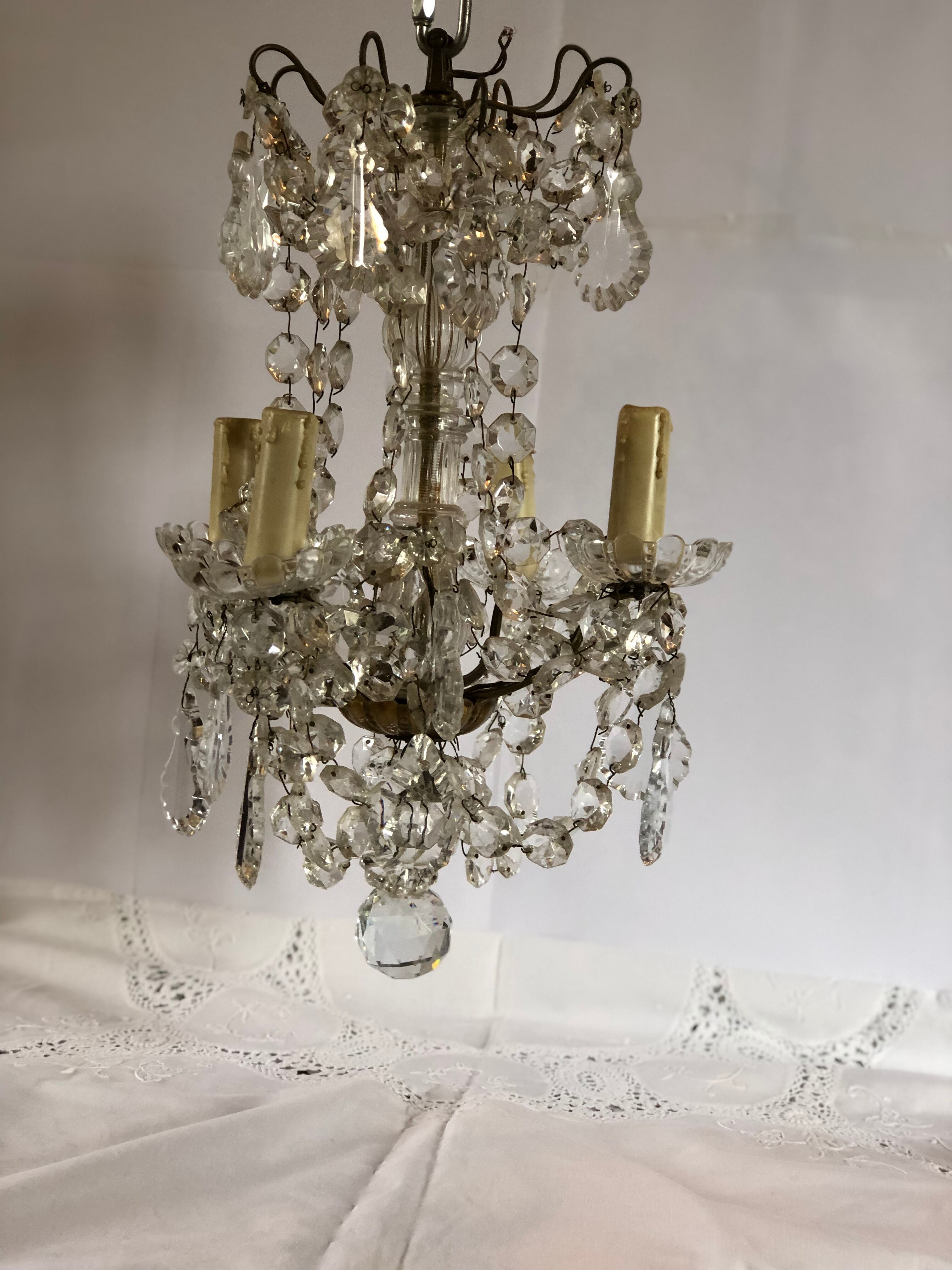 Antique chandelier with tassels