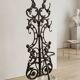 Antique cast iron hall stand, Victorian coat rack with marble base, ornate hall tree, 19th century