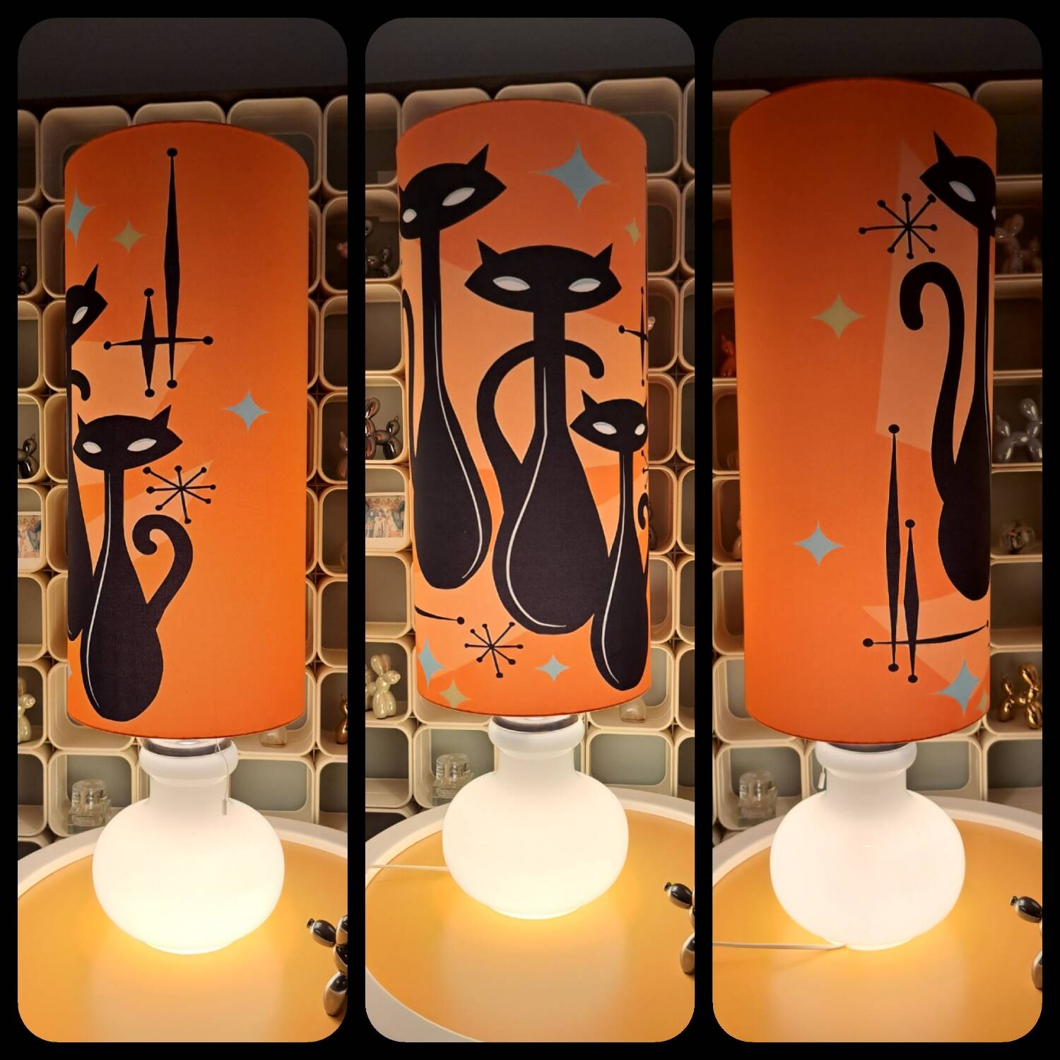 Lampe de Sol XL ou à poser Opaline, double éclairages Seventies