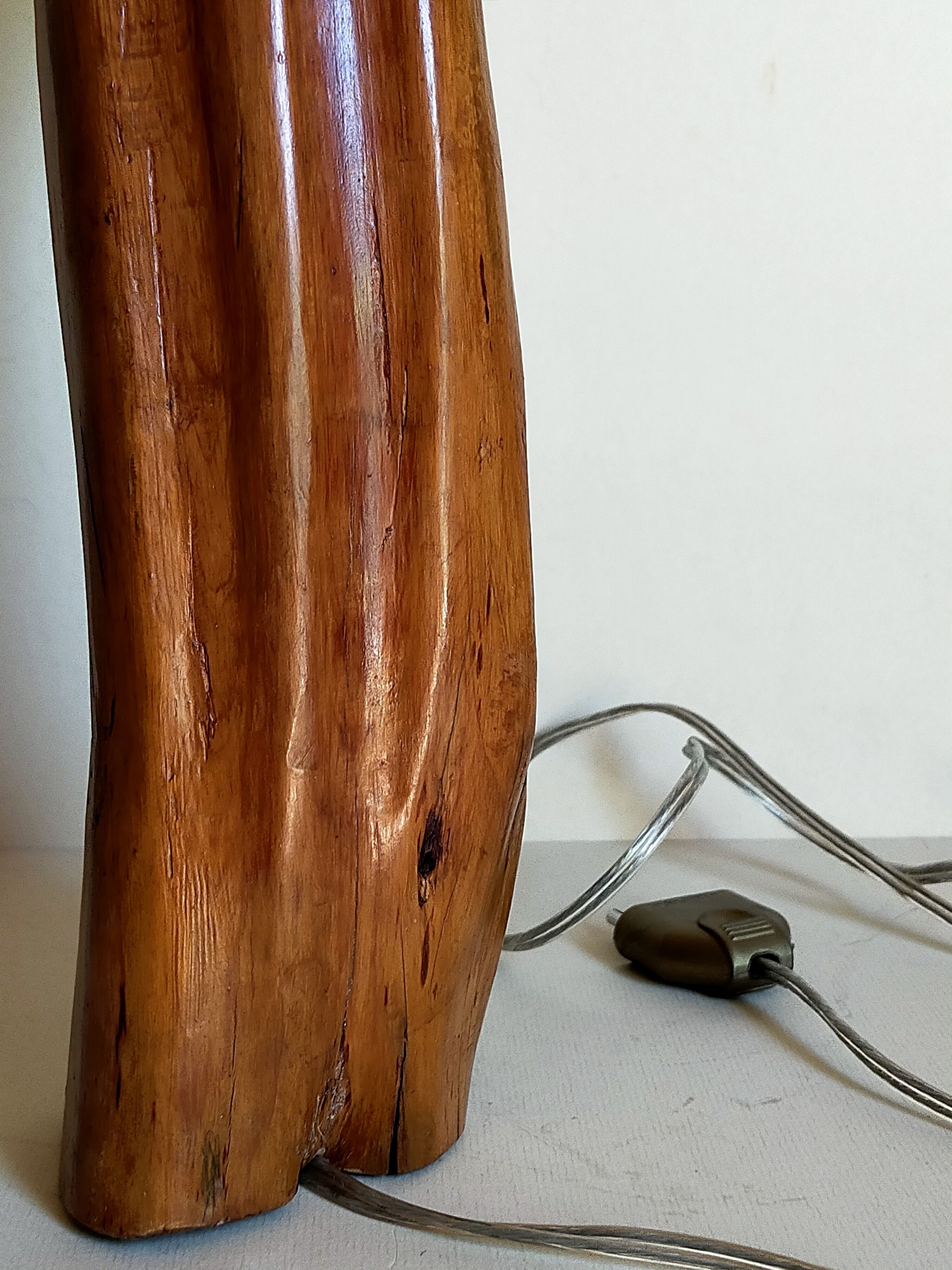 Free-form solid wood pose lamp in 1950s