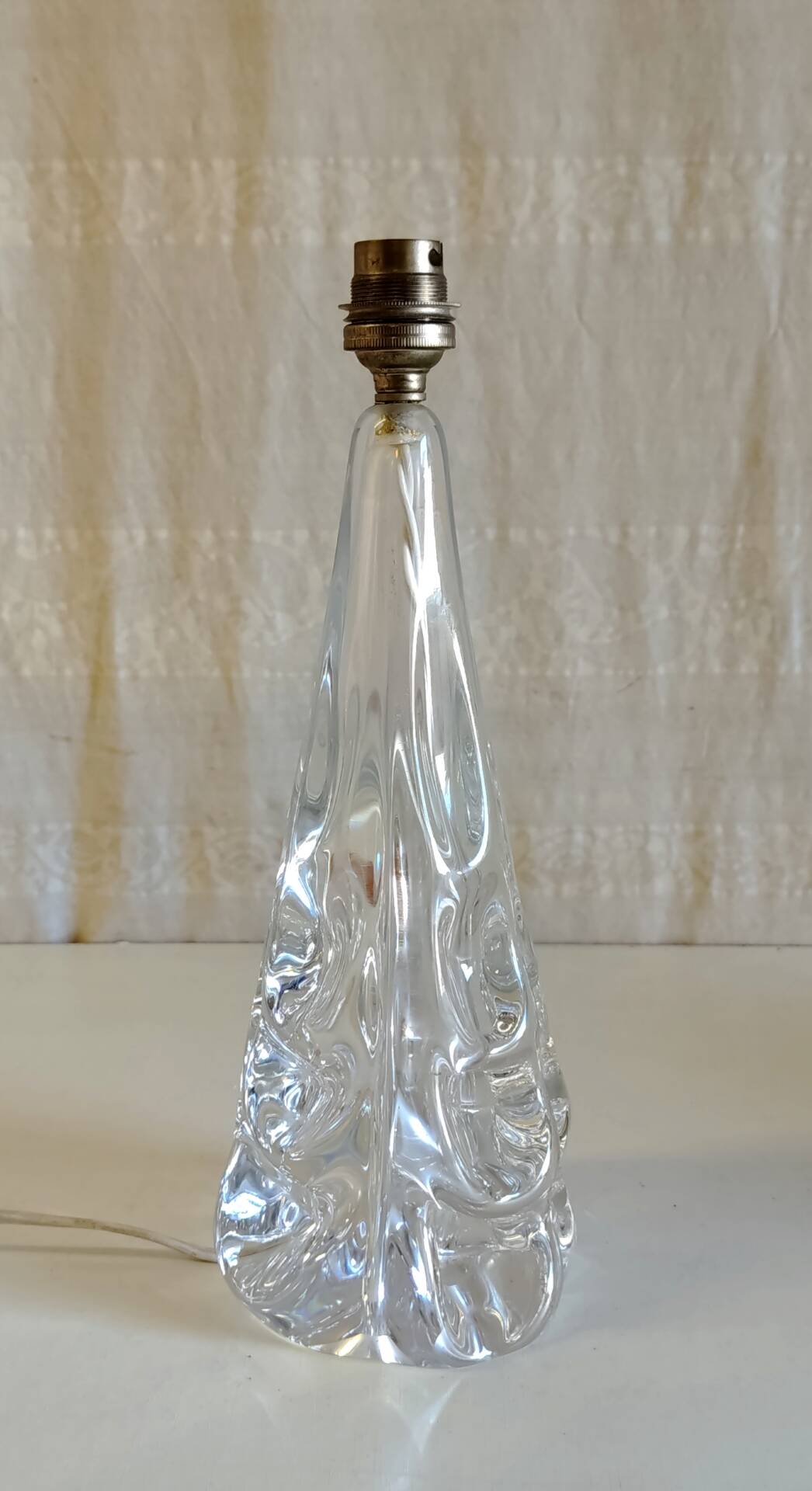 Table lamp base in crystal J.B. France - mid 20th century