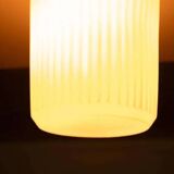Space-age ribbed glass ceiling lamp, minimalist glass lamp.