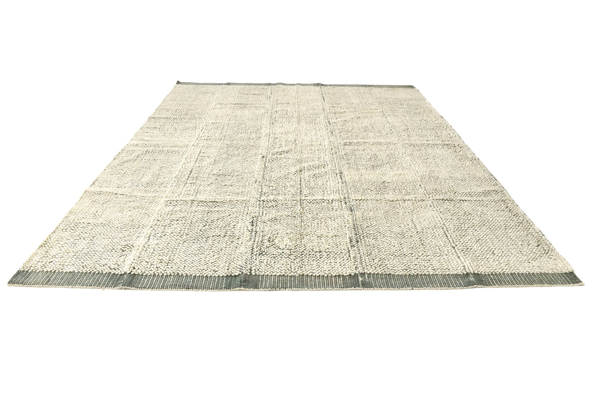 8x10 Kilim Rug, 8x10 Gray & Beige Contemporary Kilim Rug, 253x303Cm