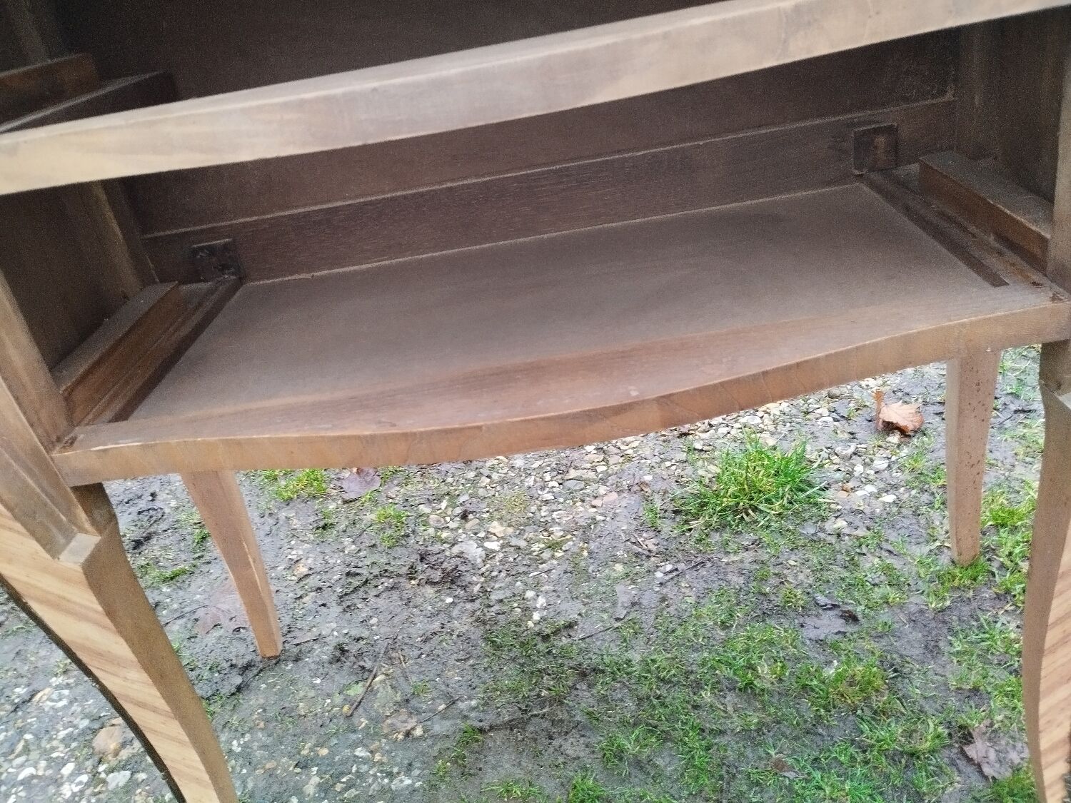 Commode ancienne en marqueterie style louis xv avec plateau marbre