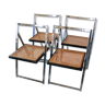 Set de 4 chaises pliantes cannage & chrome