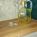 Vintage carafe in fluorine, signed 1930s–40s.