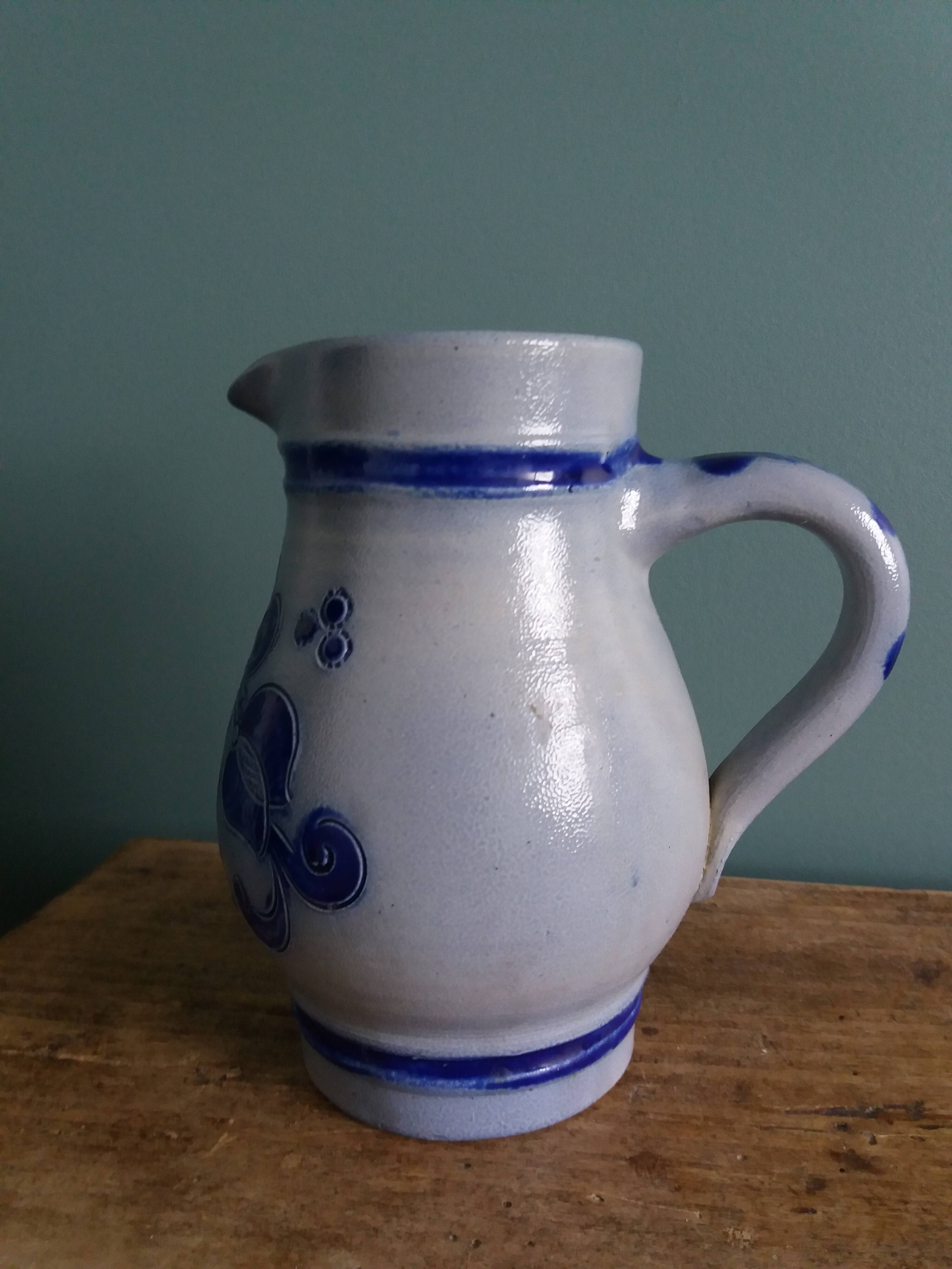 Alsace stoneware pitcher signed Remmy fils Betschdorf