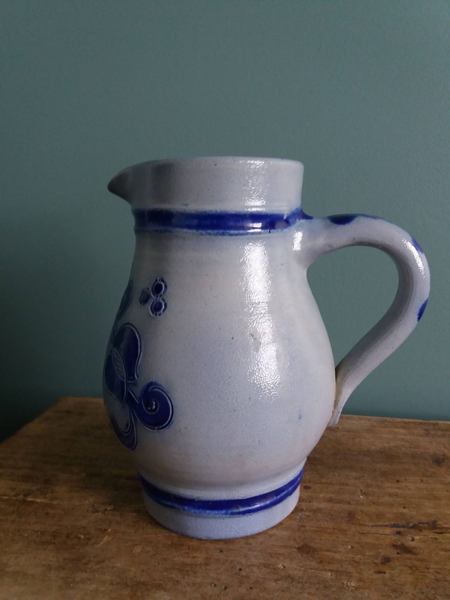 Alsace stoneware pitcher signed Remmy fils Betschdorf