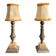 Antique Pair Table Lamps Candle Holders Neo-Classical Louis XVI Gilded Brass Year