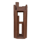 Superb postmodern brutalist sculpture in wood, metal, and material.