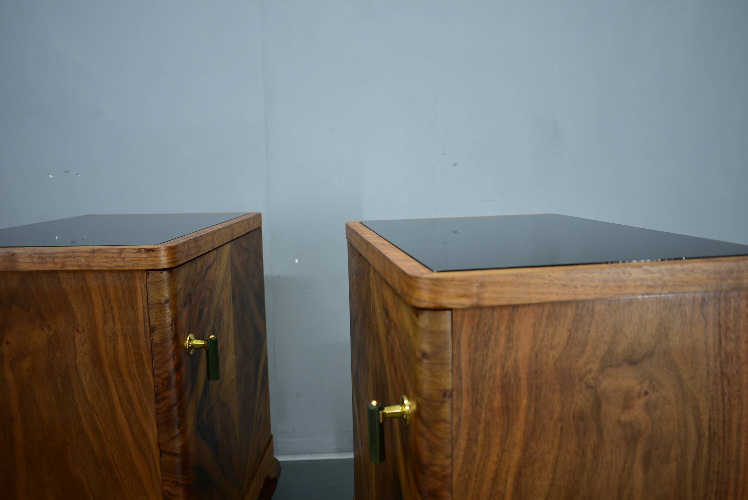 1932s pair of art deco bedside tables, Czechoslovakia