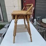 1960s rattan bedside table
