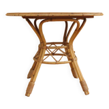 Table à repas en rotin et bois