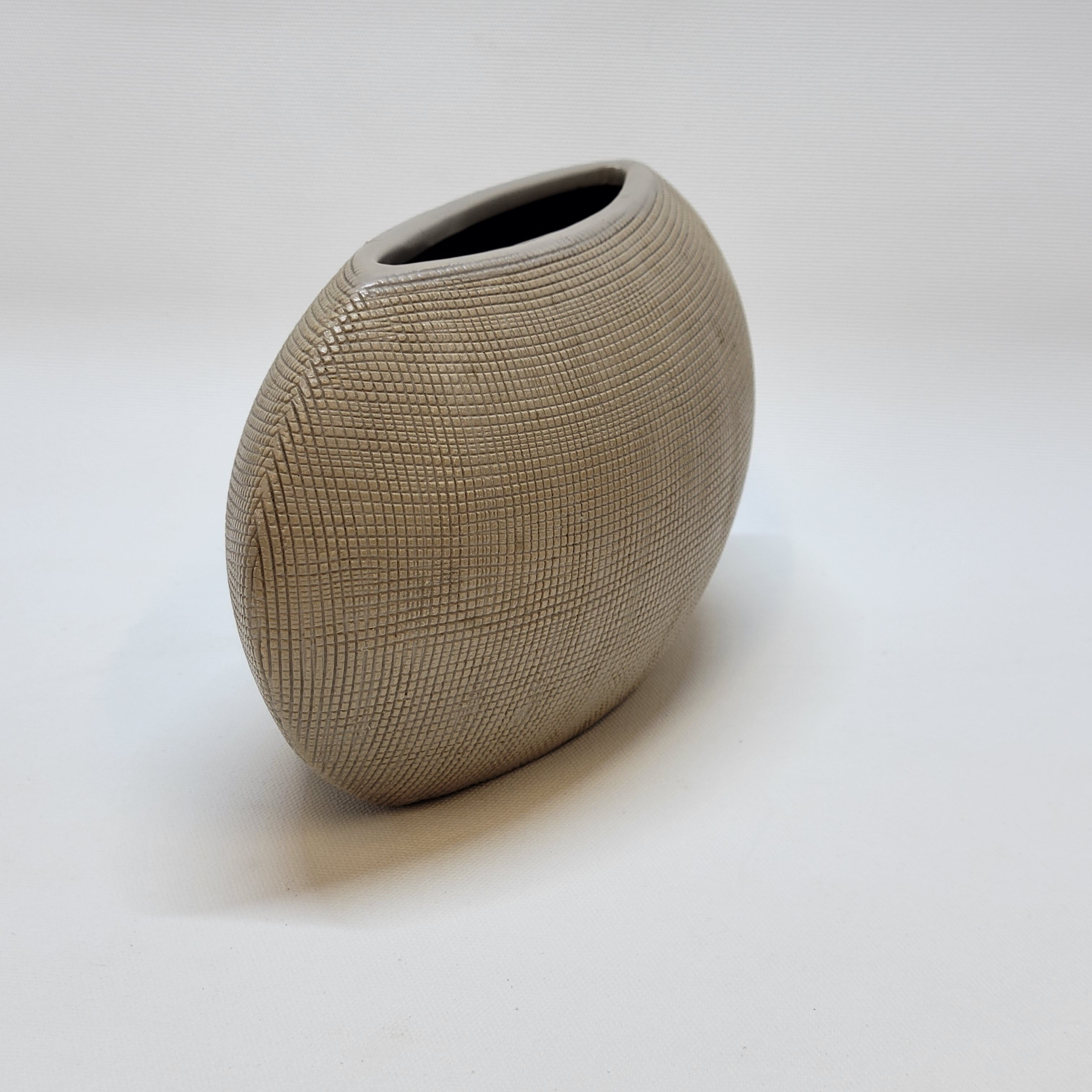 Vase lentille en céramique beige