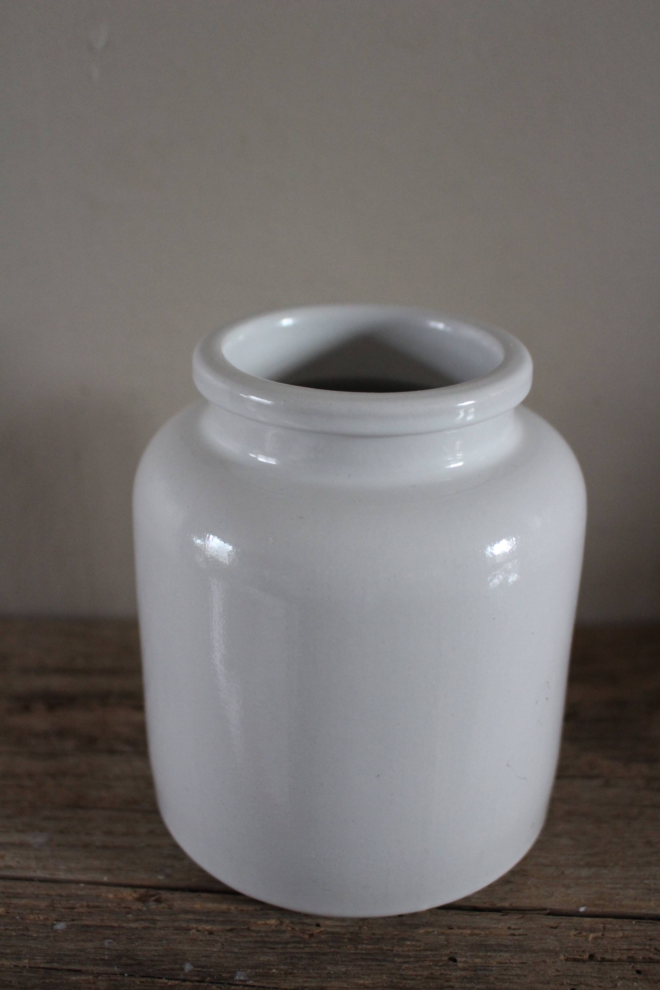 Vintage mustard pot in glazed stoneware