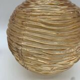Set of 3 globe wall lights in glass and gold metal