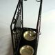 Handmade umbrella stand made of wrought iron, metal and ceramic, Vintage