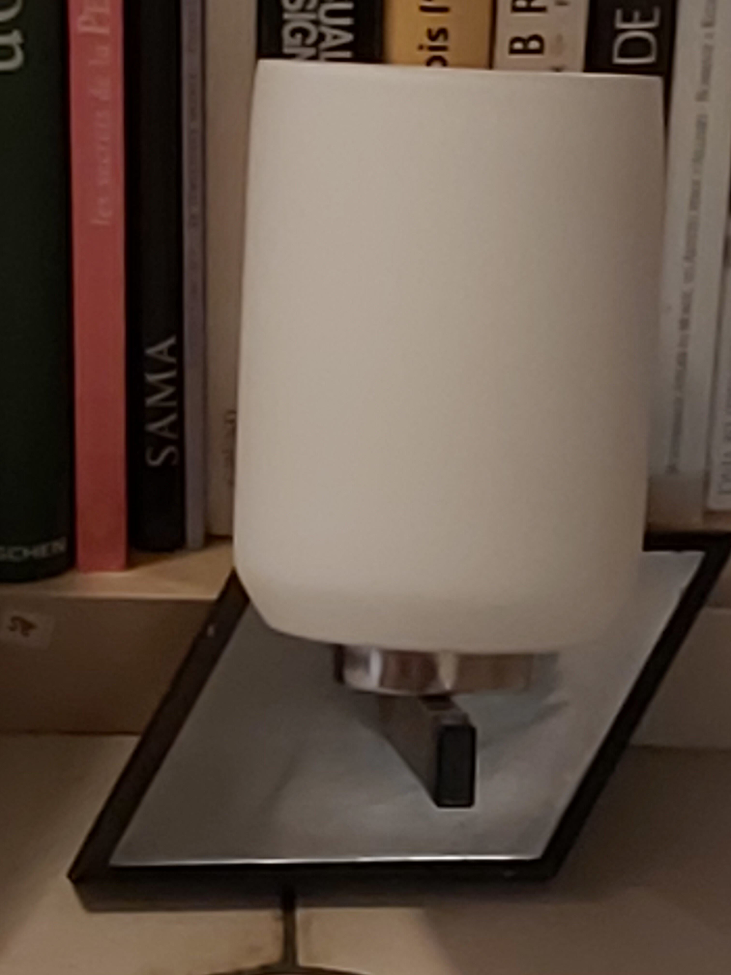 Pair of vintage metal and opaline wall light