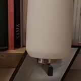 Pair of vintage metal and opaline wall light