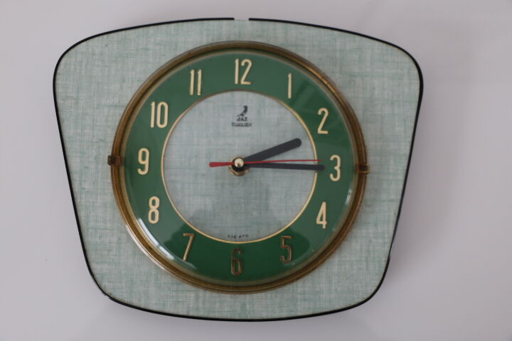 JAZ green formica wall clock