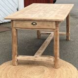 Antique farmhouse table in raw solid oak