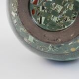 Grand vase en céramique terre-mêlée verte de Jean Gerbino Vallauris