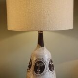 Enamelled ceramic table lamp by Albert Thiry, Vallauris 1960