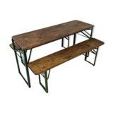 Vintage German beer table and benches of custom length