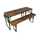 Vintage German beer table and benches of custom length
