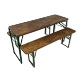 Vintage German beer table and benches of custom length